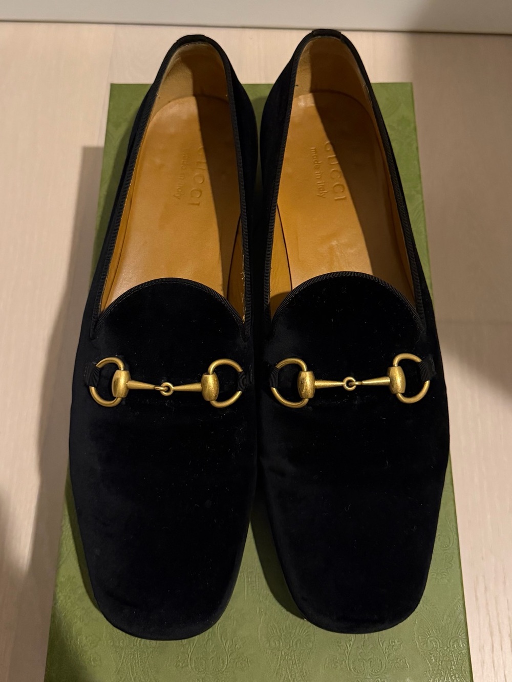 Gucci Gallipoli Horsebit Velvet Loafers 'Black' - Picture 4 of 8